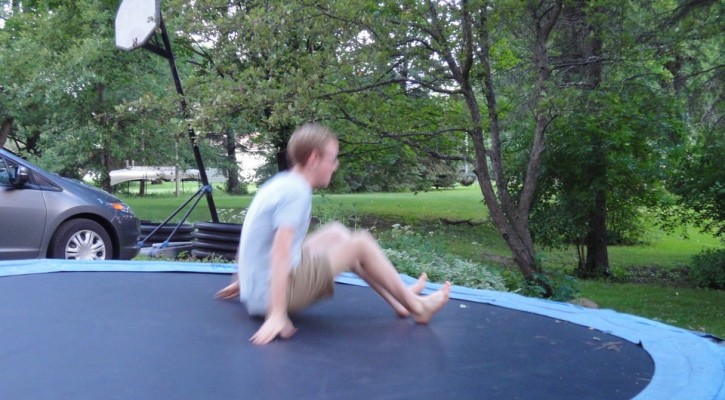 boy on Trampoline