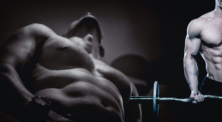 man lifting weights